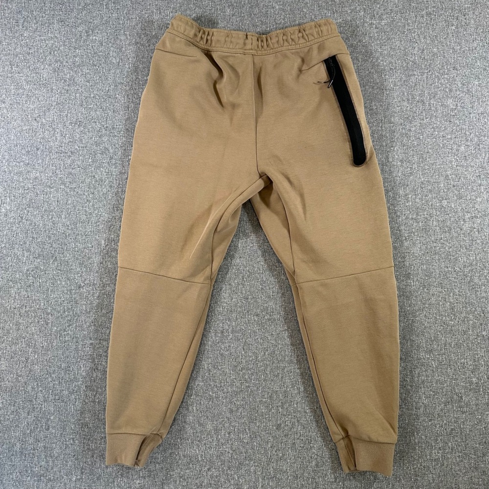 Nike Tech Fleece Joggers Mens Small Tan Cream Colorblock Sweatpants Slim Fit 👟